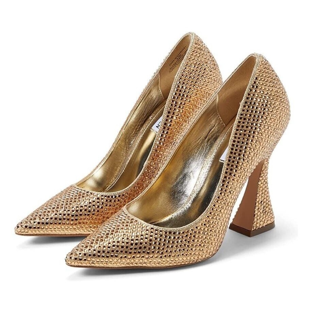 Steve Madden Women Gold Sculpted Zana Heel Pumps 7